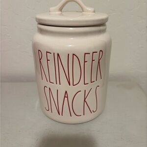 Rae Dunn Reindeer Snacks Canister